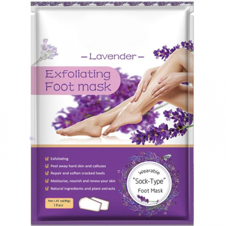 Masca Exfolianta pentru Picioare tip Soseta cu Lavanda, Repara Calcaiele Crapate6