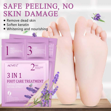Masca Exfolianta Tratament 3 in 1 pentru Picioare cu Lavanda, Reparare In profunzime2