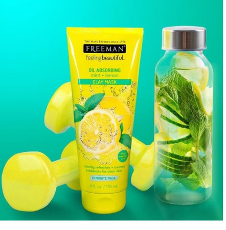 Masca pentru tenul gras FREEMAN Oil Absorbing Mint + Lemon Clay Mask, 175 ml6