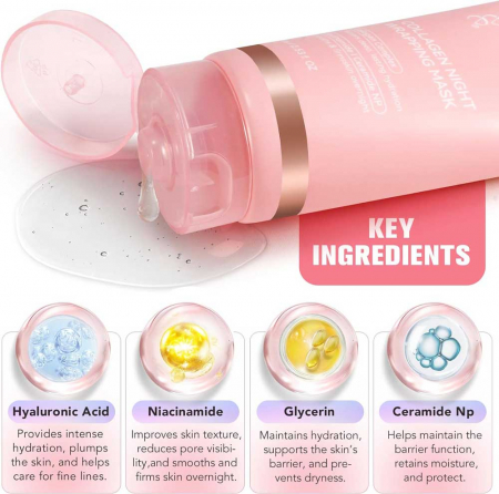Masca Premium cu Colagen, Niacinamide si Ceramide NP, Hidratare profunda, Tratament de Noapte, 75 ml3