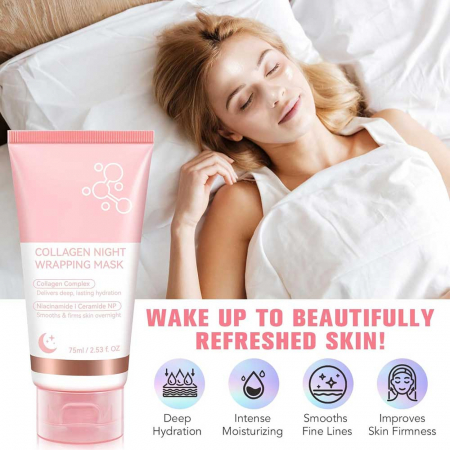 Masca Premium de Noapte cu Colagen, Niacinamide, Ceramide NP, Hidratare profunda, 75 ml 6