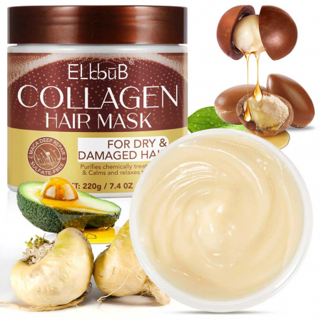 Masca Tratament Profund Reparator, Par Uscat si Deteriorat, cu Colagen si Esenta de Maca, 220 g10