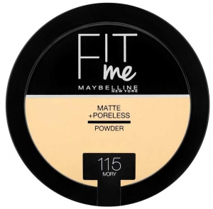 Pudra compacta matifianta Maybelline New York Fit Me Matte & Poreless Pressed Powder  - 115 Ivory, 14 gr