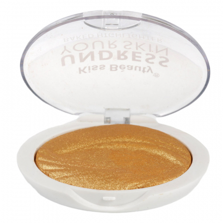 Paleta Iluminatoare Kiss Beauty UNDRESS Your Skin Baked Highlighter, 03 Gold Bronze, 15 g