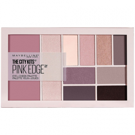 Paleta multifunctionala pentru pleoape si pometi Maybelline New York City Kits, Pink Edge, 12 g