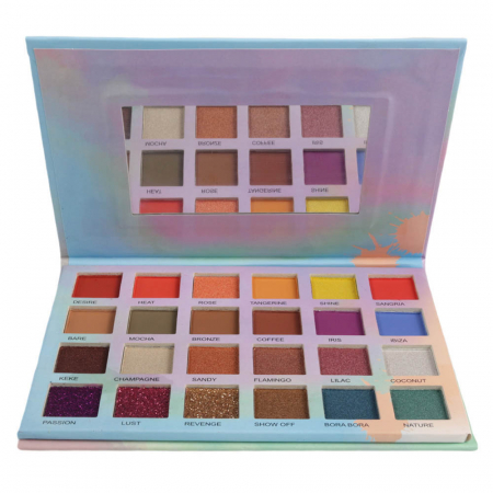 Paleta Profesionala de Farduri Glamierre, Island Babe, 24 Ultra Pigmented Eyeshadows & Glitters2