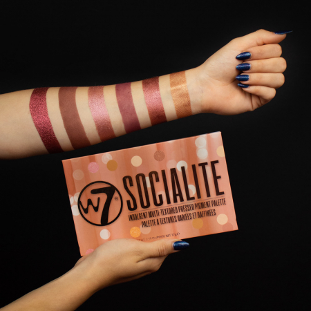 Paleta Profesionala de Farduri W7 Socialite Pigment Palette, 18 Culori, 17 g5
