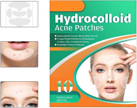 Plasturi Hidrocoloidali pentru Acnee din Gel de Calitate Medicala, 10 bucati, NOVA KISS®2