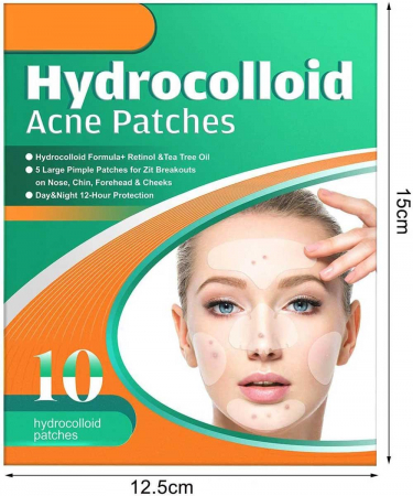 Plasturi Hidrocoloidali pentru Acnee din Gel de Calitate Medicala, 10 bucati, NOVA KISS®5