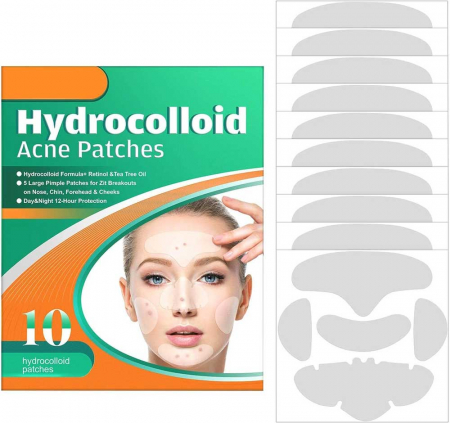Plasturi Hidrocoloidali pentru Acnee din Gel de Calitate Medicala, 10 bucati, NOVA KISS®3