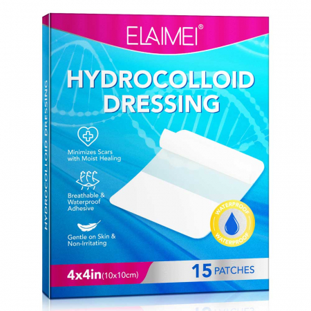 Plasturi Hidrocoloidali Profesionali pentru Cicatrici, Arsuri, Rani, Sterili, Rezistenti la Apa, 15 buc, 10 cm x 10 cm 6