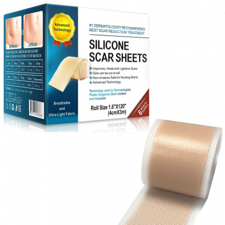 Rola Premium din Silicon Medical pentru Cicatrici, Reutilizabil, Tehnologie Avansata, 4 cm x 3 m3