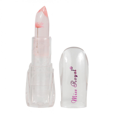 Ruj hidratant cu floare reala care isi schimba culoarea in roz Nova Kiss Miss Royal, 05 Pink