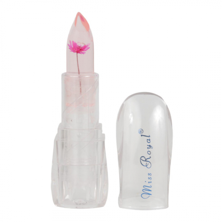 Ruj hidratant cu floare reala care isi schimba culoarea in roz Nova Kiss Miss Royal, 06 Purple