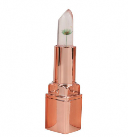 Ruj hidratant cu floare reala care isi schimba culoarea in roz Nova Kiss Queen Mini, 03 Green Nature