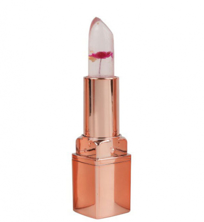 Ruj hidratant cu floare reala care isi schimba culoarea in roz Nova Kiss Queen Mini, 05 Fuchsia