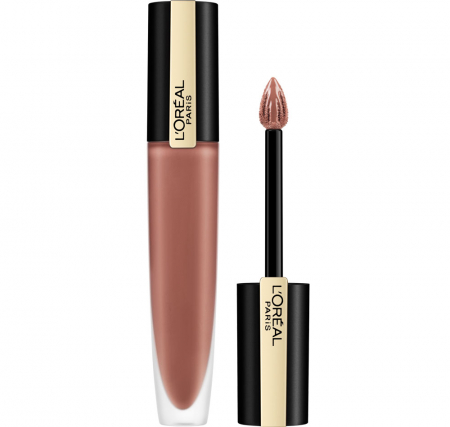 Ruj lichid mat metalizat L'Oreal Paris Rouge Signature Metallics 201 Stupefy, 7 ml