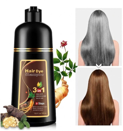 Sampon Colorant Maro Cafea, Acoperire Fire Albe si Regenerare 3 in 1, #4 Coffee, 500 ml