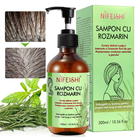 Sampon cu Rozmarin si Menta pentru Cresterea Parului, NIFEISHI®, 300 ml2