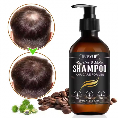 Sampon Premium Barbati cu Cofeina, Biotina, Ulei de ricin si Menta pentru Cresterea Parului, 300 ml 1