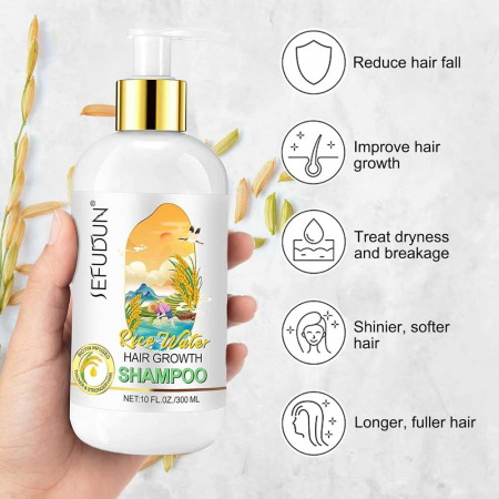 Sampon Premium din Extract de Orez Fermentat si Biotina pentru Cresterea Parului, 300 ml 1