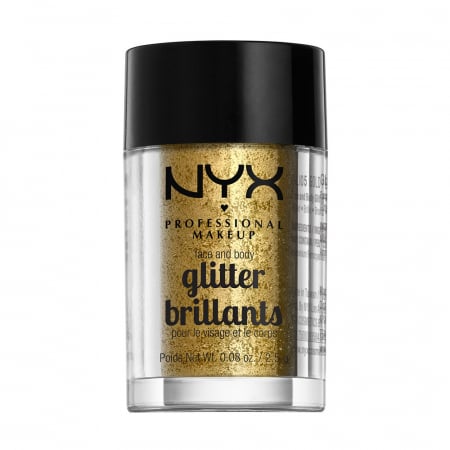 Sclipici pentru fata si corp NYX Professional Face & Body Glitter Gold, 2.5 g