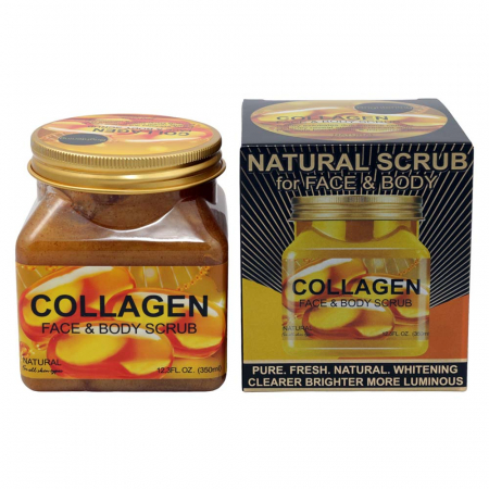 Scrub Natural Cu Colagen pentru Fata si Corp Wokali, 350 ml1
