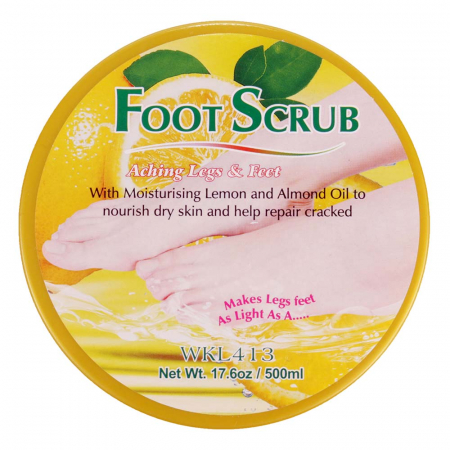 Scrub pentru picioare si talpi cu Lamaie si Ulei de Migdale, Ingrediente 100% Naturale, Wokali Foot Scrub, 500 g1