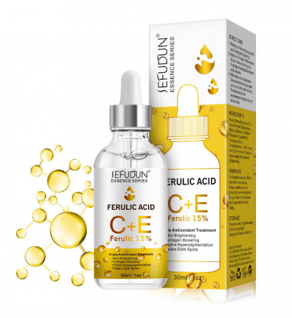 Ser Facial cu Acid Ferulic, Vitamina C + E pentru Pete Pigmentare, Efect Anti-Imbatranire SEFUDUN, 30 ml2