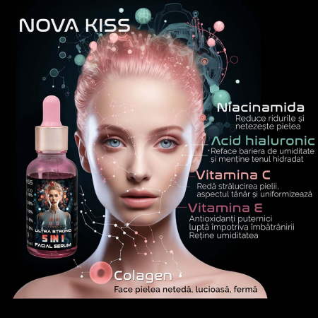 Ser Facial Profesional Ultra Puternic 5 in 1 cu Efect Anti-Imbatranire NOVA KISS®, 30 ml3