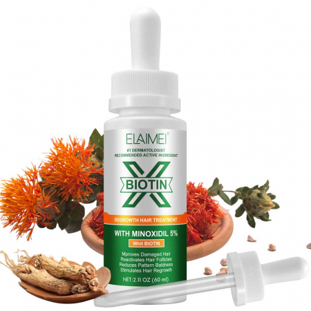 Tratament pentru Cresterea si Regenerarea Parului cu Minoxidil si Biotina, NOVA KISS®, 60 ml1