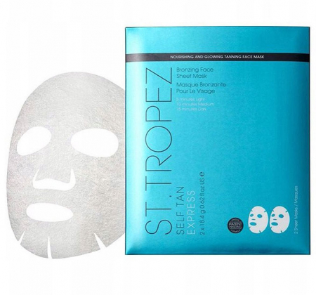 Set cu 2 Masi Autobronzante pentru fata ST TROPEZ Self Tan Express Bronzing Face Sheet Mask, 2 x 18.4 g0