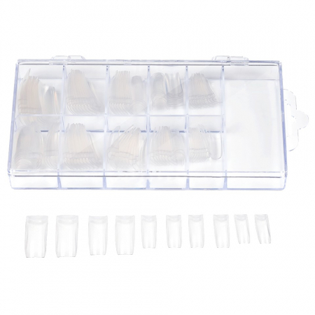Set 100 bucati Unghii False tips, Transparente0