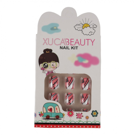 Set 12 Unghii False Pentru Copii, Xuca Beauty, 14 Geometric