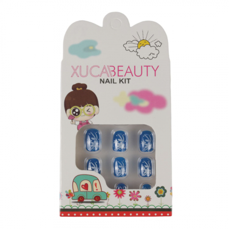 Set 12 Unghii False Pentru Copii, Xuca Beauty, 23 Floricele de Iarna