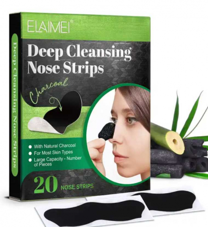 Set 20 Plasturi pentru Punctele Negre de pe nas, Carbune Activ, Elaimei 0