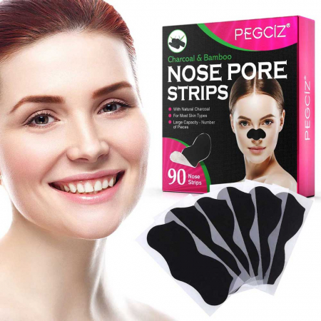Set 90 Plasturi pentru Punctele Negre de pe nas, Carbune Activ si Bambus5