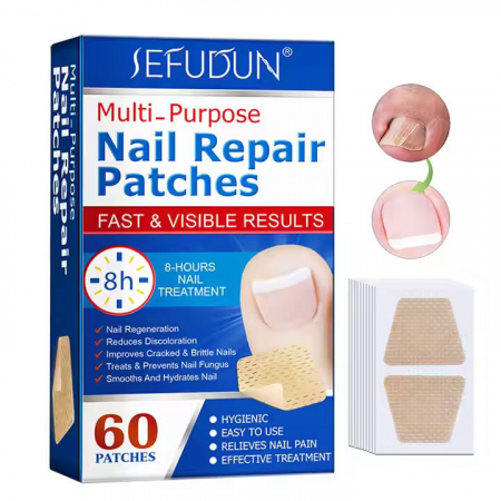 Set 60 Plasturi Multifunctionali pentru Unghii Deteriorate, Galbene, Fragile, Tratament 8h3
