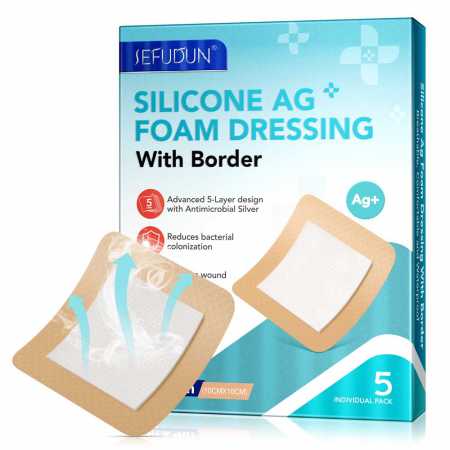 Comprese Premium pentru Cicatrici din Spuma de Silicon cu Argint si Margine Adeziva, 5 buc, 10 cm x 10 cm14