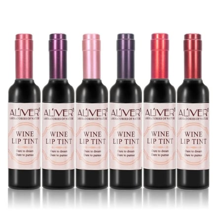 Set 6 Rujuri Premium Mate Rezistente la Transfer, Aliver Wine Lip Tint Waterproof, 7 g X 6 buc
