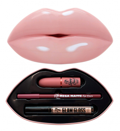 Set Cadou pentru Buze W7 Kiss Kit, Mauve Over
