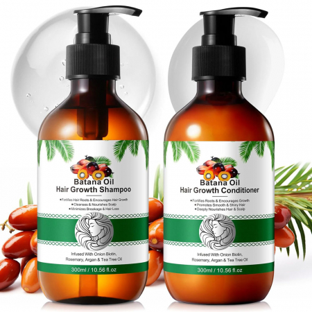Set Premium pentru Cresterea Parului, Sampon si Balsam cu Ulei de Batana, NOVA KISS® 2 x 300 ml
