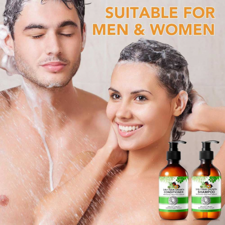 Set Crestere Par cu Sampon si Balsam 3 in 1 Rozmarin, Ricin, Batana, NOVA KISS® 2 x 300 ml2