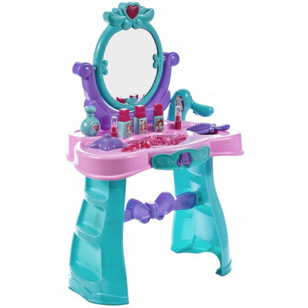 Set masuta toaleta machiaj de jucarie cu Accesorii, Oglinda, Efecte Luminoase & Sonore, Nova Kiss Pretty Beauty, Varsta 3+3