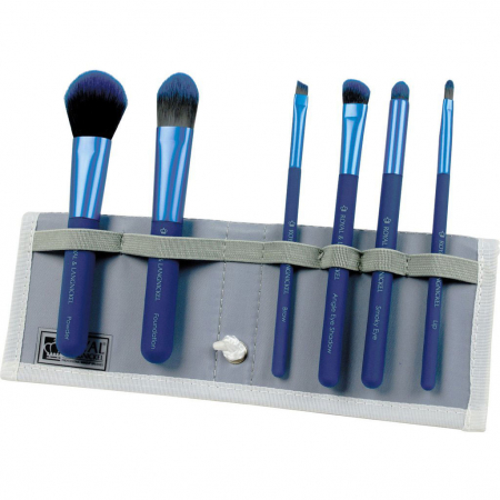 Set pensule profesionale Royal & Langnickel MODA Total Face Flip Kit, 7 piese, Blue