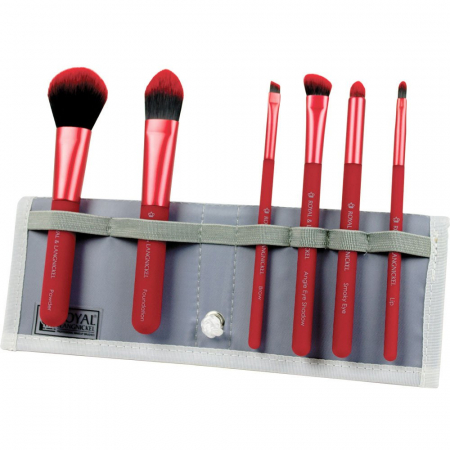 Set pensule profesionale Royal & Langnickel MODA Total Face Flip Kit, 7 piese, Red