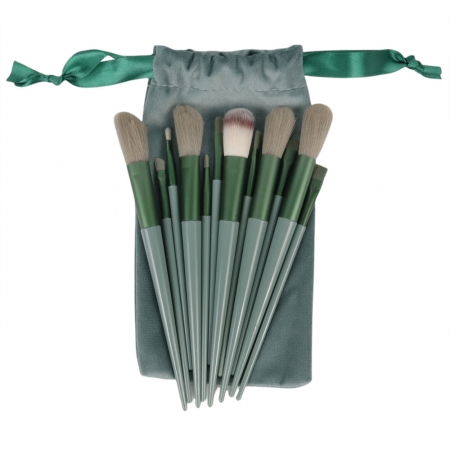 Set 12 Pensule Profesionale pentru machiaj, Green Adventure