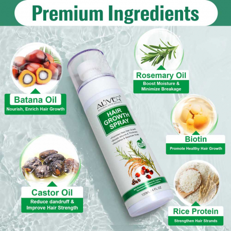 Spray pentru Cresterea Rapida a Parului cu Batana, Rozmarin, Ricin, 120 ml1