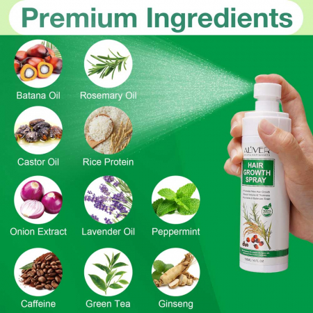 Spray pentru Cresterea Rapida a Parului cu Batana, Rozmarin, Ricin, 120 ml4