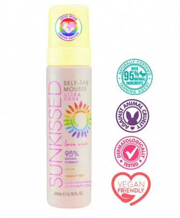 Spuma Autobronzanta Profesionala SUNKISSED Self-tan, Love Wins, Ultra-Dark, 95% Ingrediente Naturale, 200 ml1